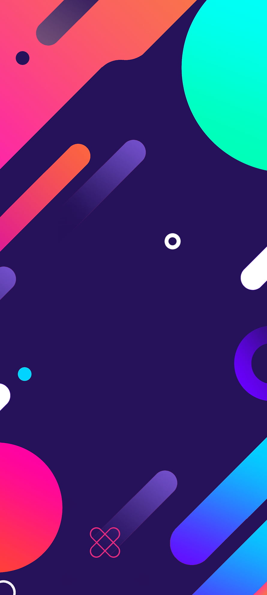 Vibrant Geometric Abstract Shapes on Deep Purple Background HD phone wallpaper