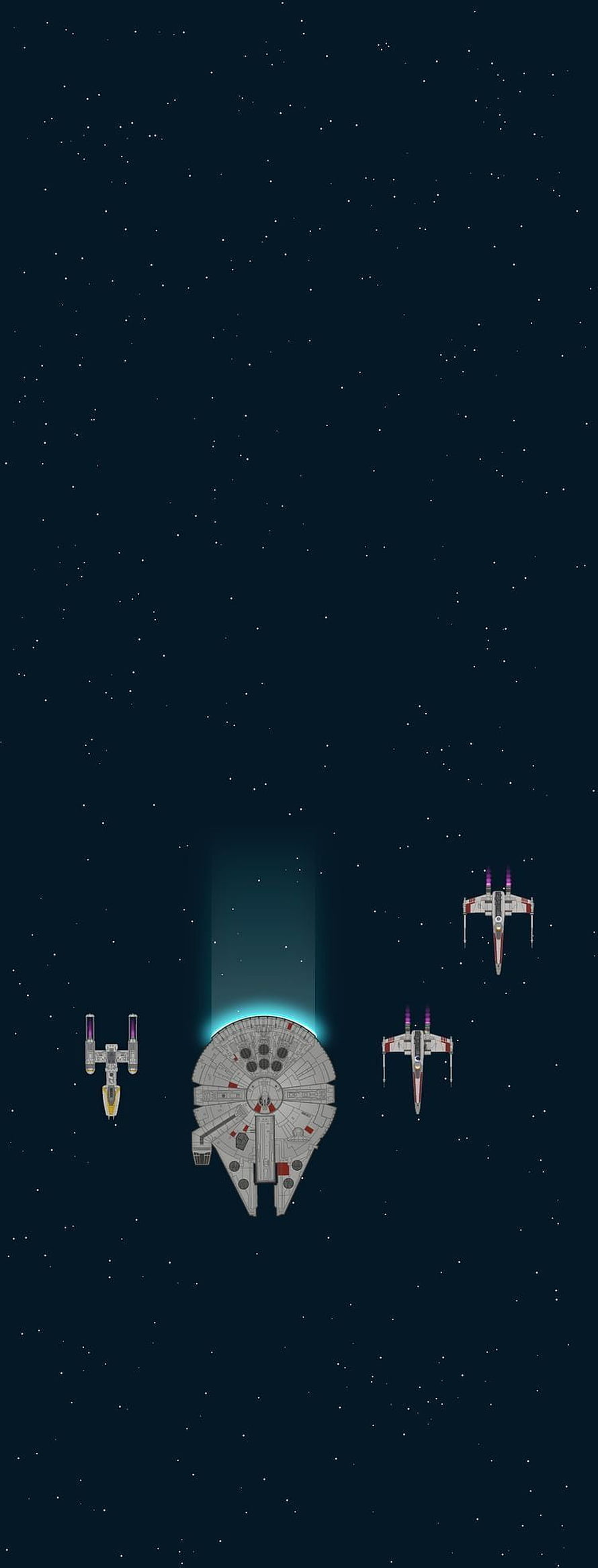 Star Wars Millennium Falcon and X-Wing Fighters in Deep Space HD phone wallpaper
