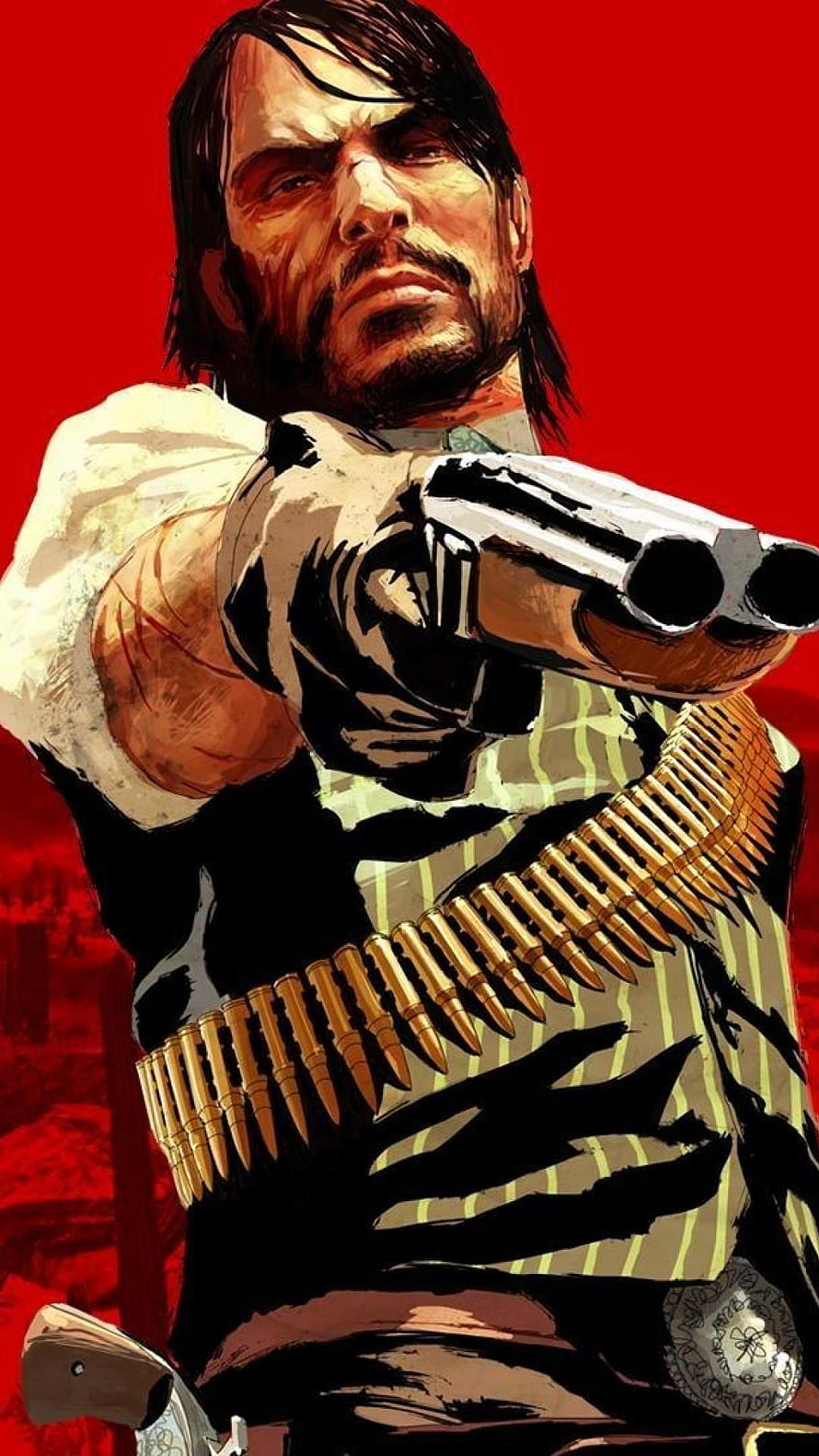 John Marston Aiming Revolver in Red Dead Redemption Western Artwork HD phone wallpaper