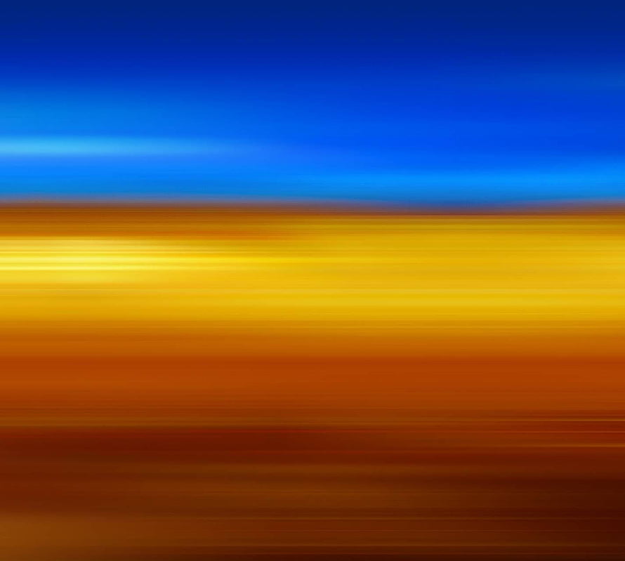 Abstract Gradient Skyline with Warm Sunset Tones and Cool Blue Horizon HD wallpaper