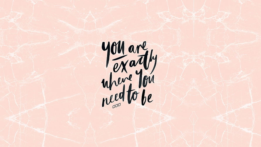 Inspirational Handwritten Quote on Soft Pink Marble Texture Background HD wallpaper