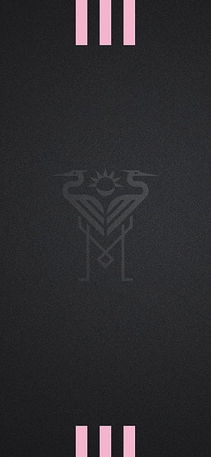 Inter Miami CF Minimalist Crest Emblem on Dark Textured Background with Pink Accent Bars HD phone wallpaper