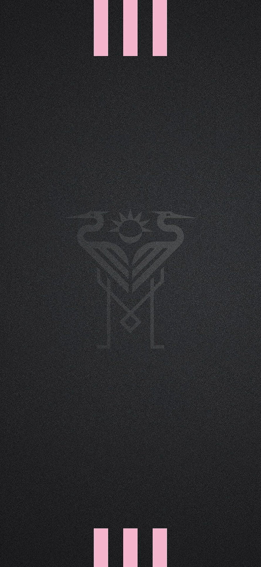 Inter Miami CF Minimalist Crest Emblem on Dark Textured Background with Pink Accent Bars HD phone wallpaper