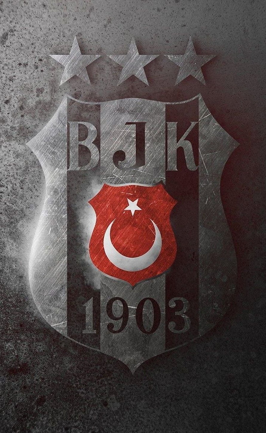 Beşiktaş JK 1903 Club Crest Emblem with Three Stars and Turkish Crescent Moon HD phone wallpaper