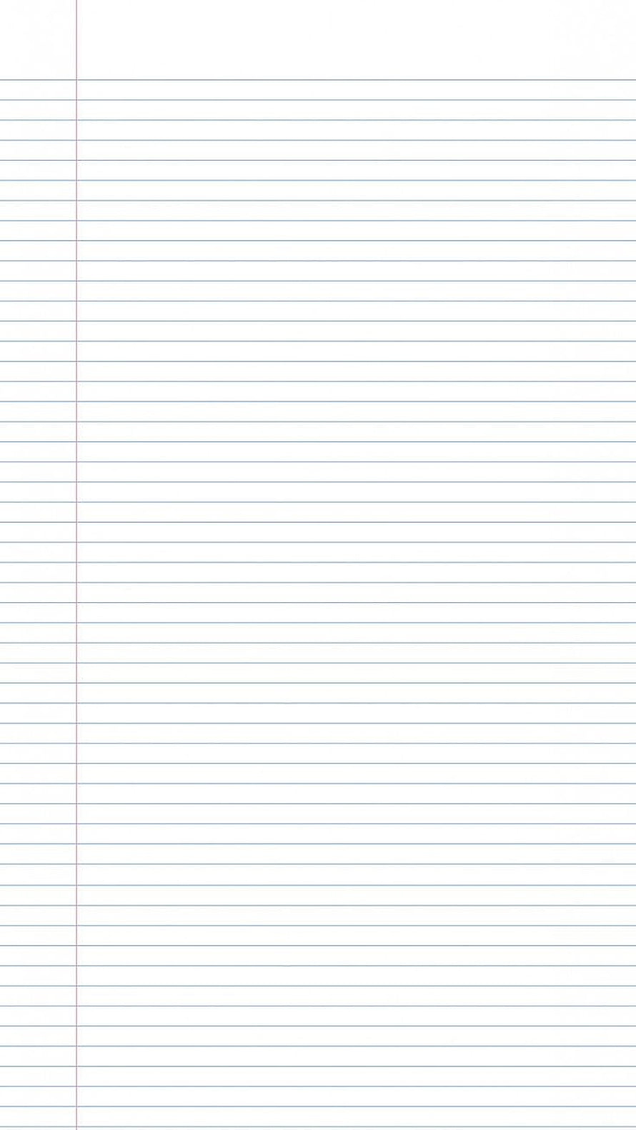 Classic Ruled Notebook Paper with Red Margin Line and Blue Horizontal Rules HD phone wallpaper