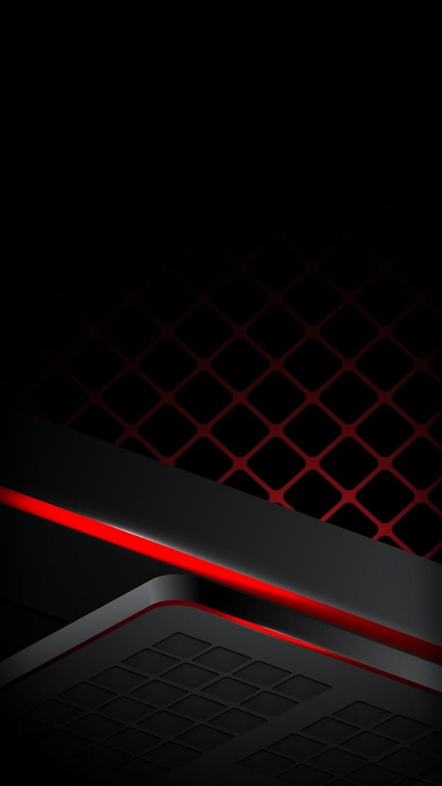 Sleek Black Gaming Laptop with Red LED Accent and Diamond Grid Pattern HD phone wallpaper