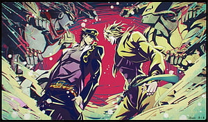 Jotaro Kujo and Dio Brando Confrontation in JoJo's Bizarre Adventure HD wallpaper