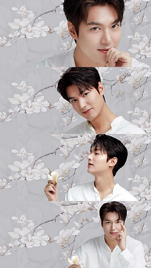 Lee Min Ho Elegant Portrait Series With White Magnolia Blossoms HD phone wallpaper