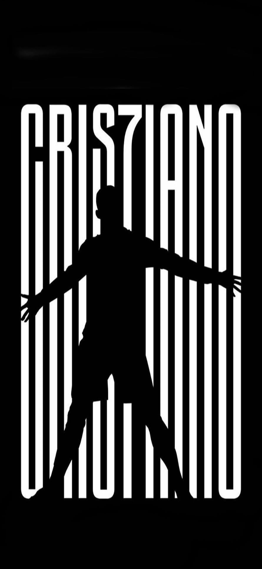 Cristiano Ronaldo CR7 Silhouette with Bold Typography on Black Background HD phone wallpaper