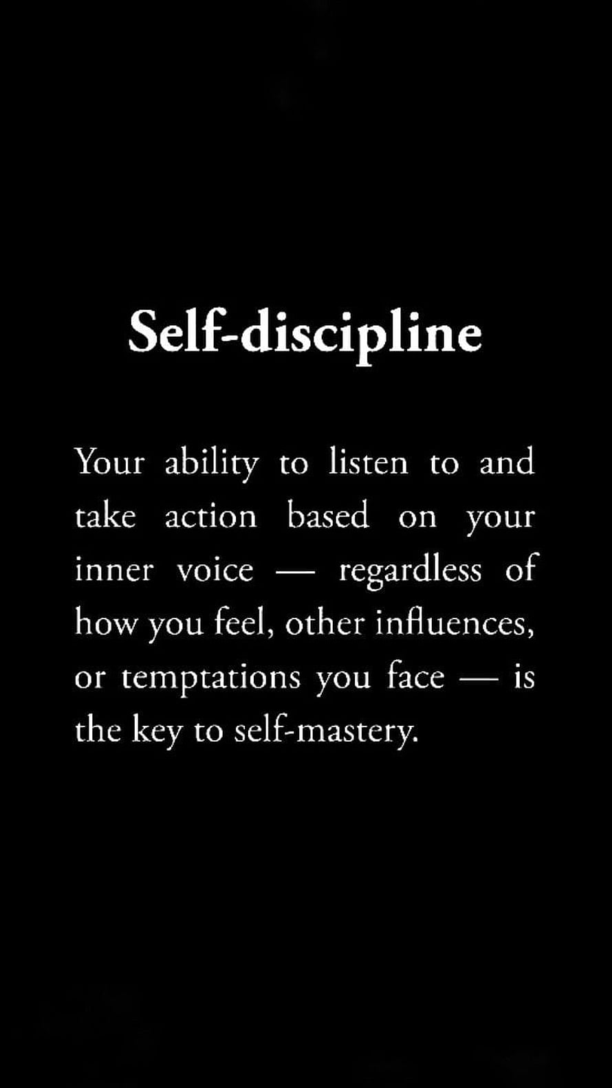 Minimalist Self-Discipline Quote on Black Background for Daily Motivation HD phone wallpaper