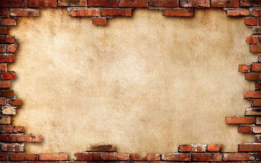 Rustic Exposed Brick Wall With Aged Plaster Center Frame HD wallpaper