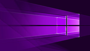 Windows 10 Purple Logo Wallpaper with Geometric Perspective and Vibrant Violet Gradient HD wallpaper