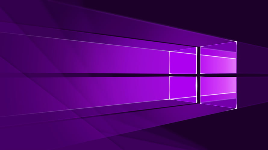 Windows 10 Purple Logo Wallpaper with Geometric Perspective and Vibrant Violet Gradient HD wallpaper
