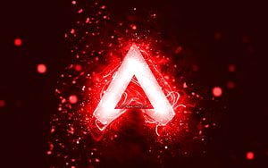 Apex Legends Glowing Red Logo with Neon Sparks and Abstract Dark Background HD wallpaper