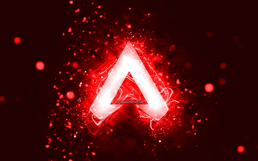 Apex Legends Glowing Red Logo with Neon Sparks and Abstract Dark Background HD wallpaper
