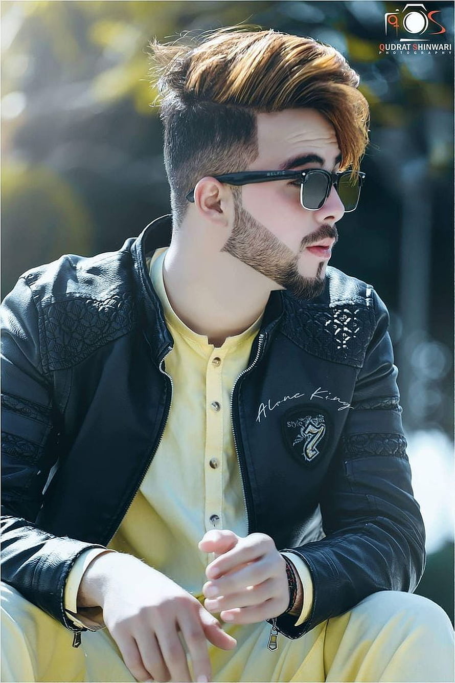 Stylish Man With Beard And Sunglasses Wearing Black Leather Jacket HD phone wallpaper