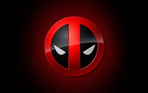 Deadpool Mask Emblem on Dark Red Textured Background HD wallpaper