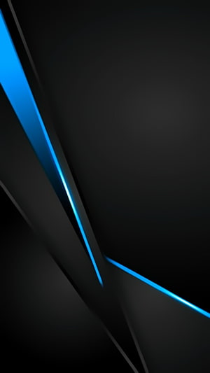 Sleek Black and Blue Neon Geometric Abstract Design with Sharp Diagonal Lines HD phone wallpaper