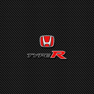 Honda Civic Type R Emblem on Black Carbon Fiber Texture Background HD phone wallpaper