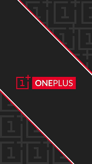 OnePlus Minimalist Logo Wallpaper with Diagonal Red and White Accents on Dark Background HD phone wallpaper