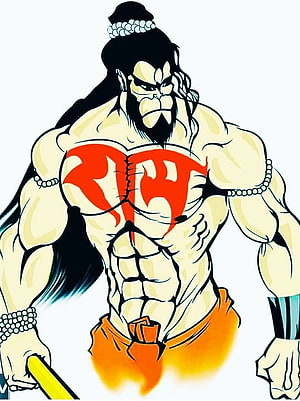 Angry Lord Hanuman Illustration With Red Chest Mark And Prayer Beads, Jay shree ram. Lord hanuman , Hanuman , Lord, Angry Hanuman HD phone wallpaper