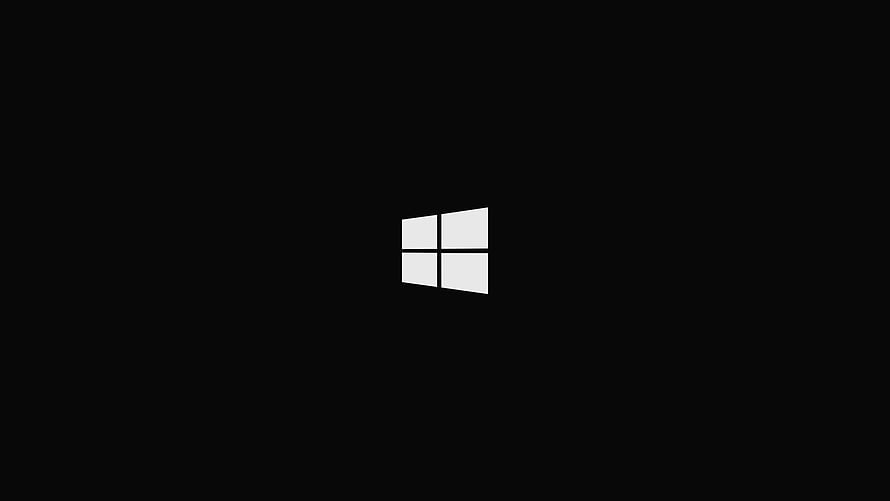 Minimalist Microsoft Windows 10 Logo on Solid Black Background HD wallpaper