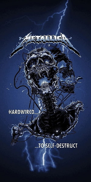Metallica Hardwired To Self-Destruct Album Artwork with Dark Skull and Lightning HD phone wallpaper