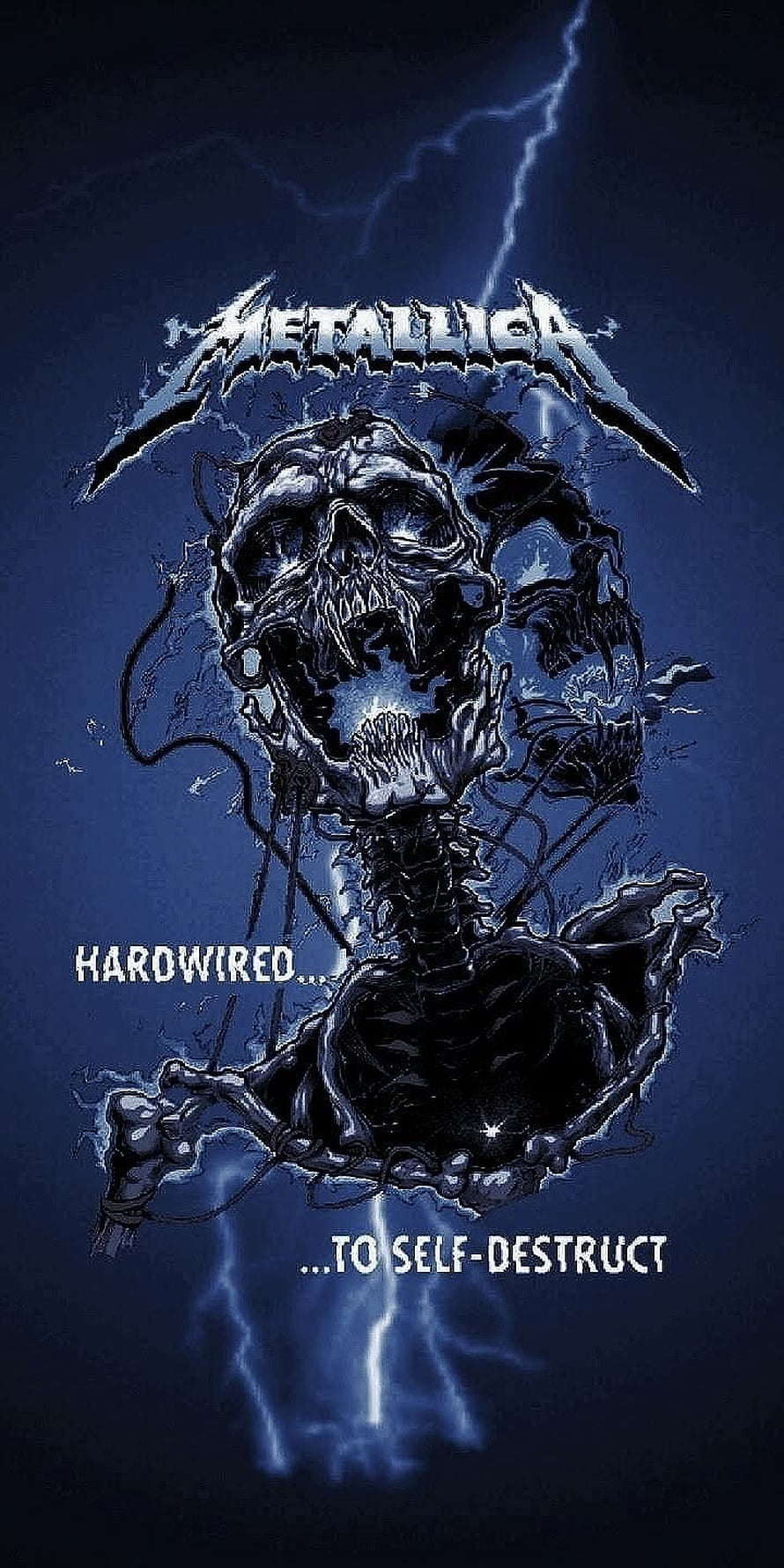 Metallica Hardwired To Self-Destruct Album Artwork with Dark Skull and Lightning HD phone wallpaper