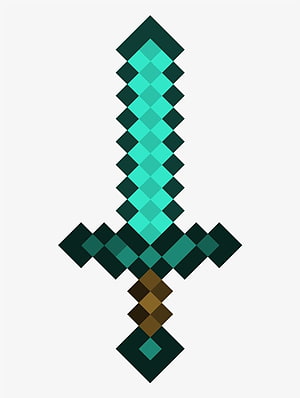 Minecraft Diamond Sword Pixel Art Icon on Light Background HD phone wallpaper