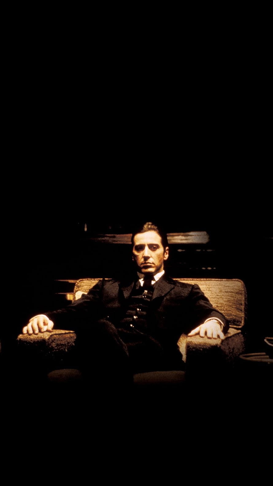 Al Pacino as Michael Corleone in The Godfather Part II dramatic dark portrait HD phone wallpaper