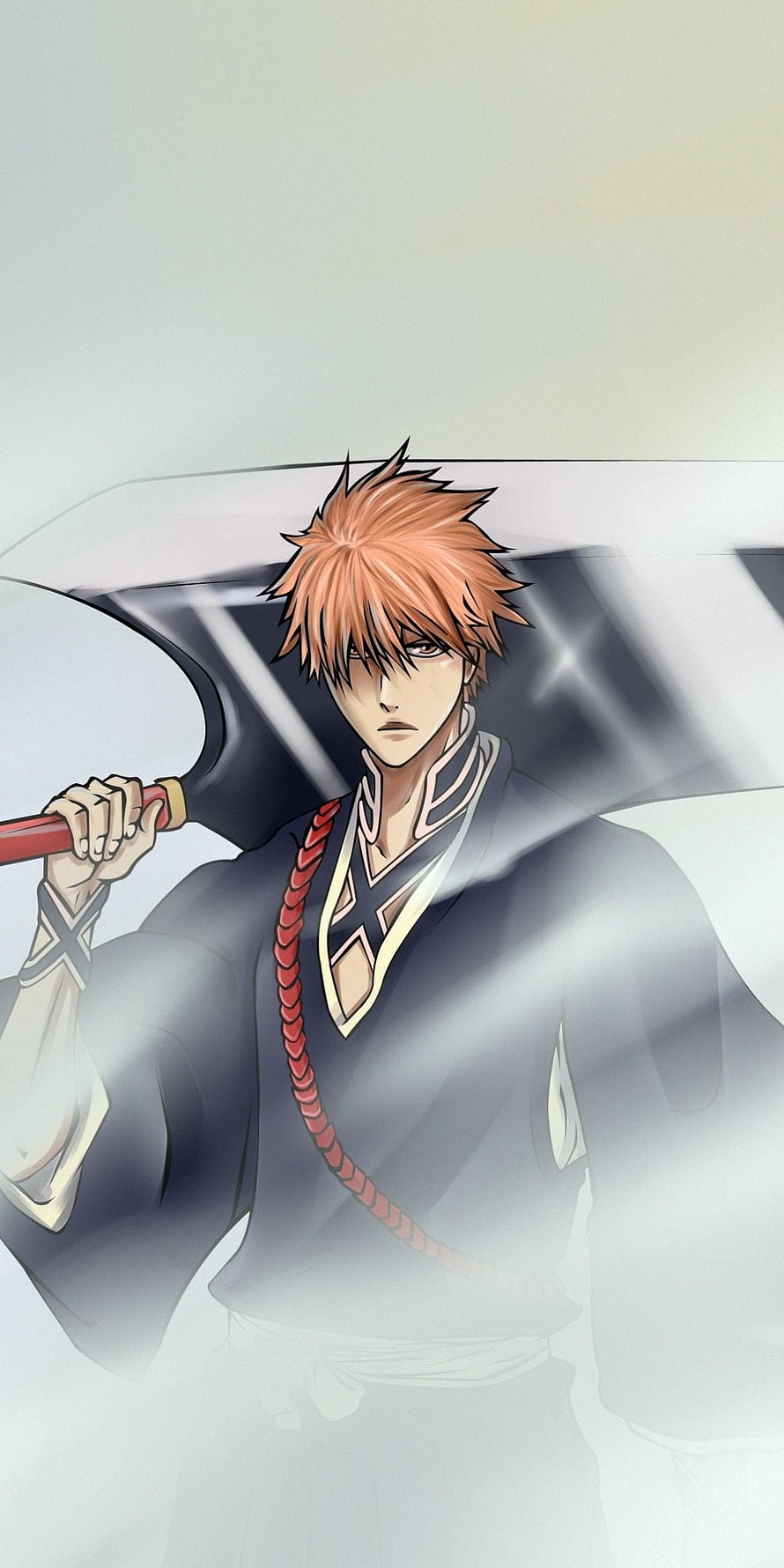 Ichigo Kurosaki in Dangai Form Holding Zangetsu from Bleach Anime HD phone wallpaper