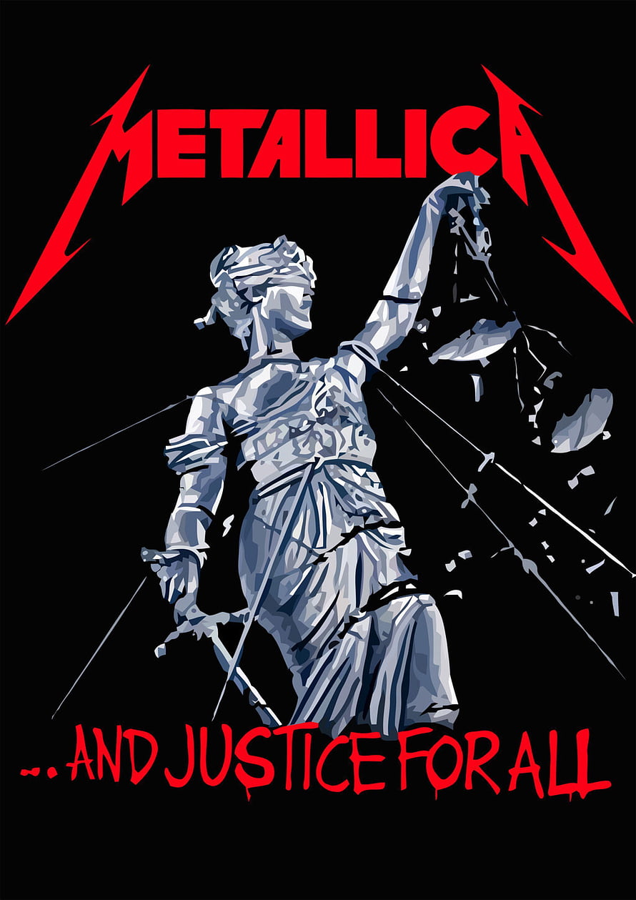 Metallica And Justice For All Album Art Featuring Cracked Lady Justice Statue HD phone wallpaper