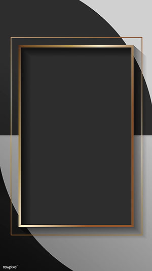 Elegant Black and Gold Geometric Frame Design with Abstract Curves HD phone wallpaper