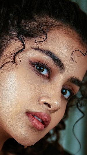 Anupama Parameshwara Close-Up Portrait With Curly Hair And Soft Makeup HD phone wallpaper