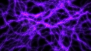 Vibrant Purple Electric Lightning Bolts on Black Background HD wallpaper