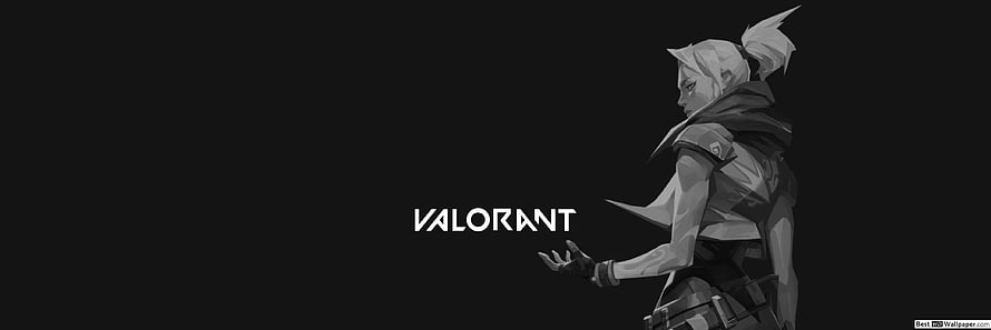 Jett from Valorant in monochrome grayscale profile with extended hand against dark background HD wallpaper