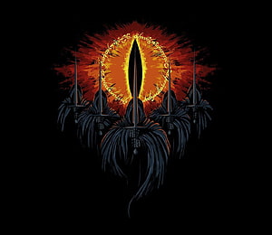 The Eye of Sauron and Five Nazgul from Lord of the Rings Fantasy Art HD wallpaper