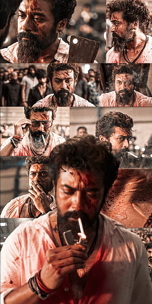Intense Bearded Man with Bloodied Face and Cigarette in Cinematic Collage, Rolex Sir, art, social_group HD phone wallpaper