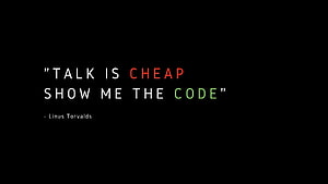 Linus Torvalds Programming Quote on Black Background HD wallpaper