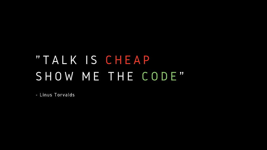 Linus Torvalds Programming Quote on Black Background HD wallpaper