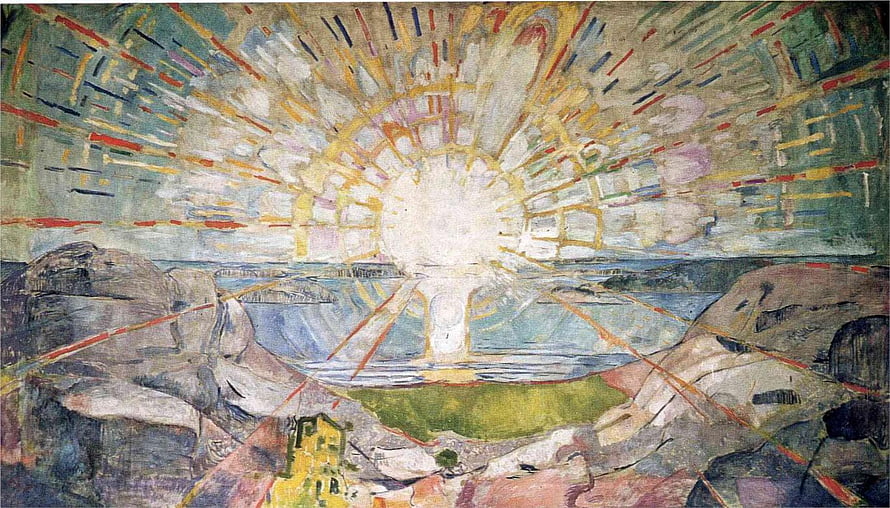 Edvard Munch The Sun Expressionist Painting of Radiant Coastal Landscape HD wallpaper