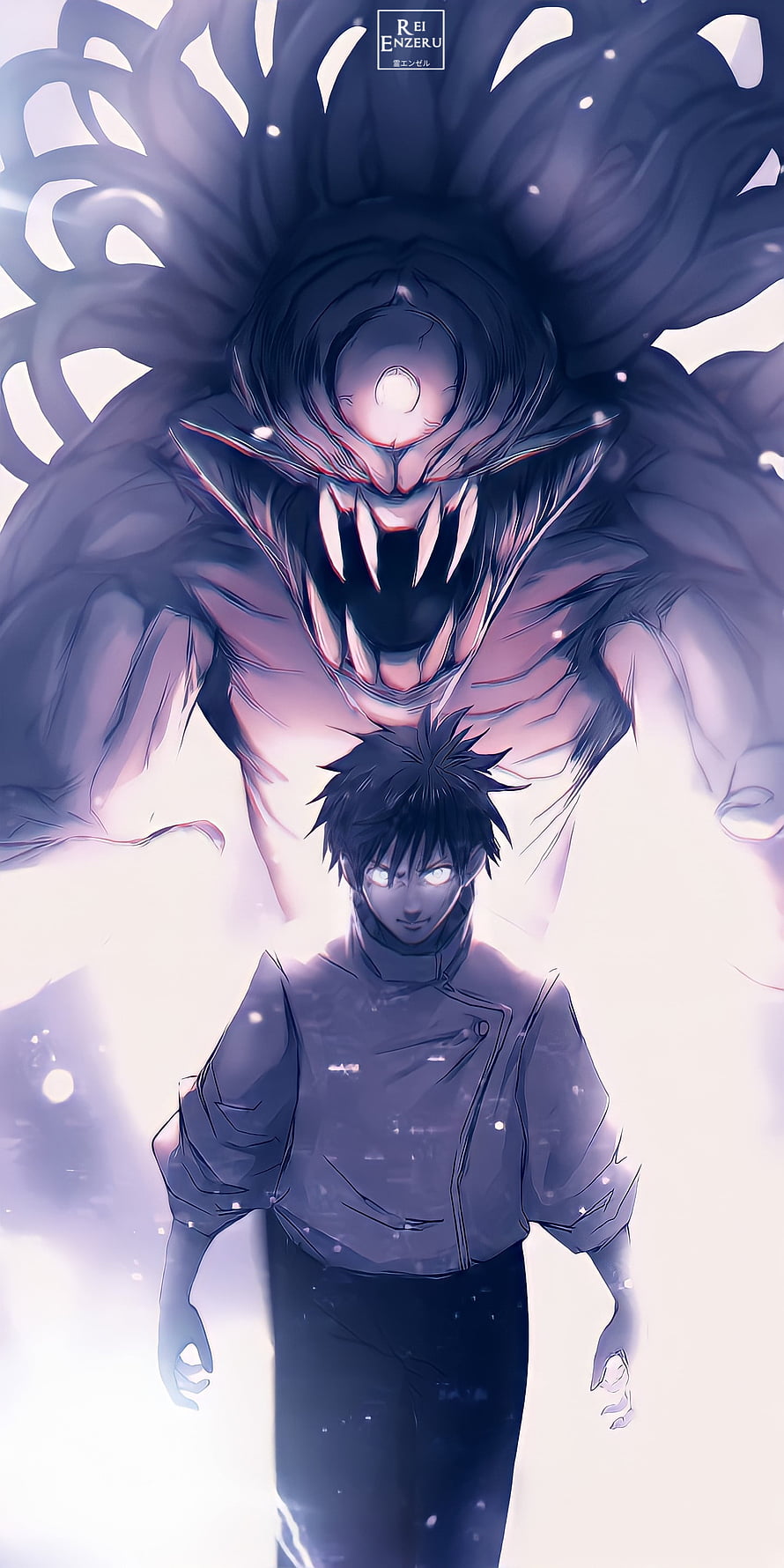 Yuta Okkotsu and Rika Orphan from Jujutsu Kaisen in Dark Purple Anime Art HD phone wallpaper