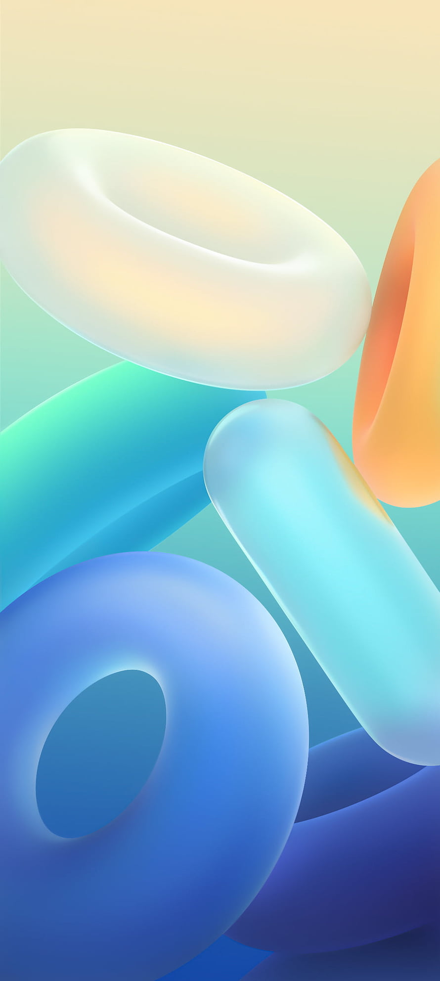 Pastel 3D Abstract Shapes with Soft Gradient Background HD phone wallpaper