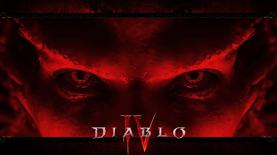 Diablo IV Lilith Close-Up Eyes in Dark Red Hellish Lighting HD wallpaper