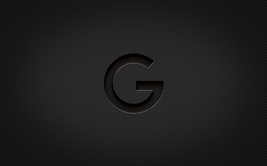 Minimalist Carbon Fiber Letter G Logo on Dark Textured Background HD wallpaper