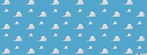 Toy Story Cloud Pattern Wallpaper with White Puffy Clouds on Blue Sky Background HD wallpaper