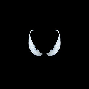 Minimal Venom Eye Logo on Black Background HD phone wallpaper