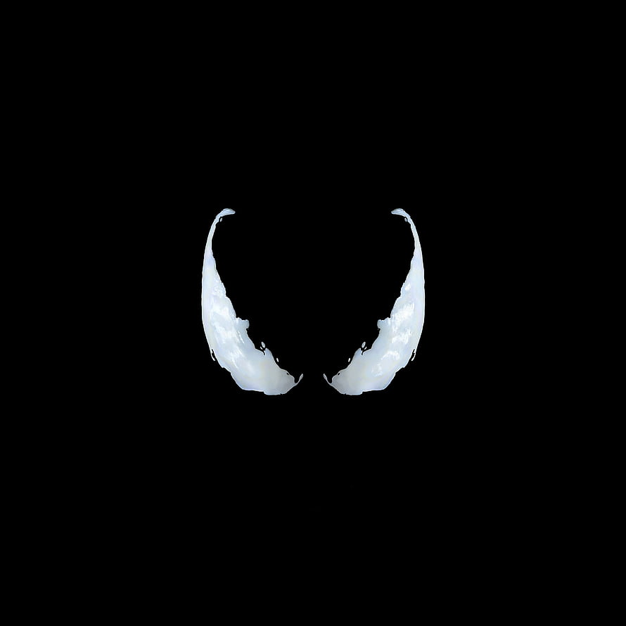 Minimal Venom Eye Logo on Black Background HD phone wallpaper