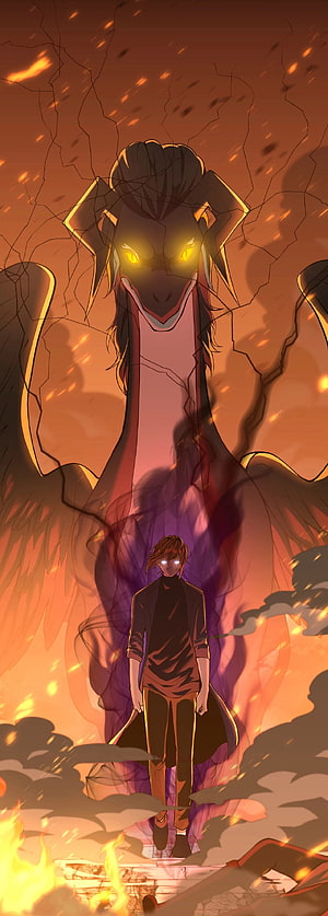 Arthur Leywin and the Dragon from The Beginning After the End Manhwa HD phone wallpaper