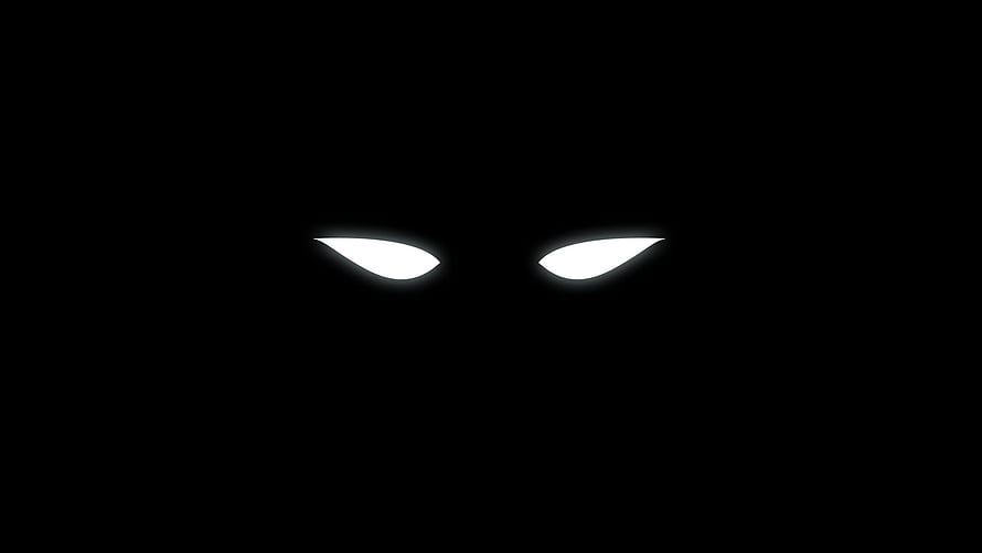 Minimalist Glowing White Eyes in Pitch Black Darkness HD wallpaper